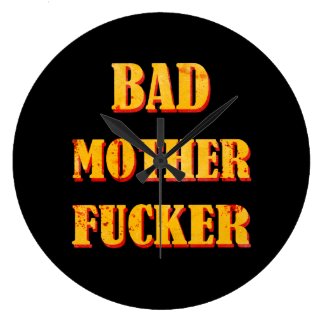 Bad mother fucker blood splattered vintage quote wall clock