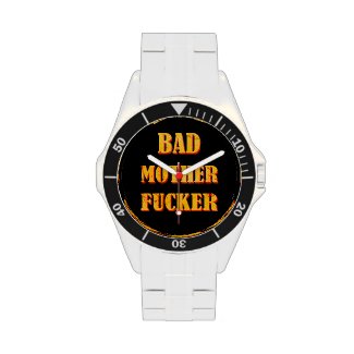 Bad mother fucker blood splattered vintage quote wrist watch
