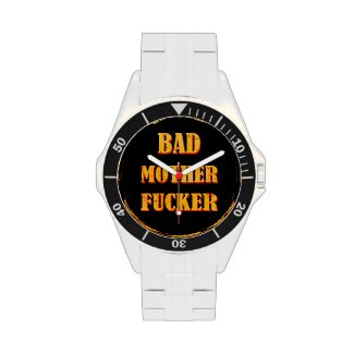 Bad mother fucker blood splattered vintage quote wrist watch