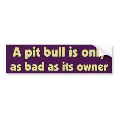 Bad Owners Pit Bull Bumper Sticker by MenagerieMayhem