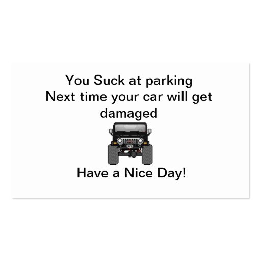 bad parking business cards
