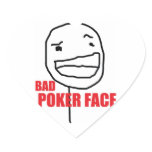 Bad Poker Face Heart Sticker