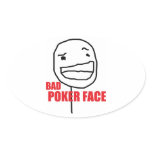 Bad Poker Face Oval Stickers