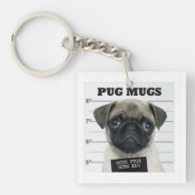 bad pug acrylic key chains