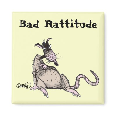Bad Rattitude Magnet by hot_art_studio