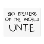 Bad Spellers Untie Postcards