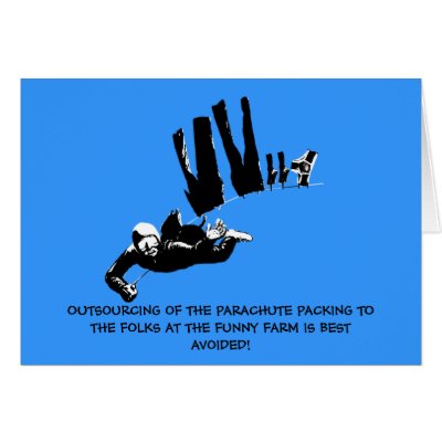 Bad taste but funny skydiving card by Cardsharkkid