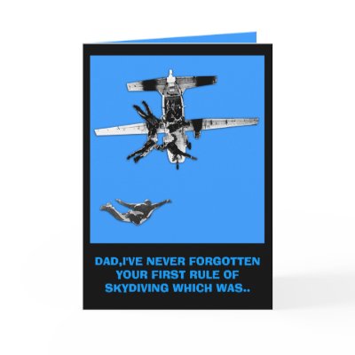 Bad taste but funny skydiving card by Cardsharkkid