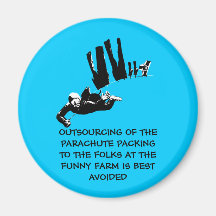 Bad taste but funny skydiving magnet
