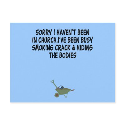 Bad taste crack joke postcards by Cardsharkkid