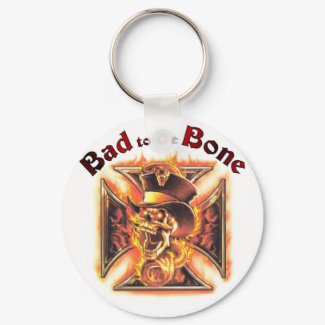 Bad to the bone keychain