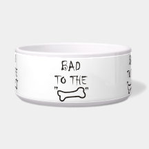 Bad To The BONE Lg Pet Bowl Dog Food Bowl