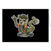 bad to the bone monkey greeting cards