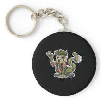 bad to the bone monkey key chain
