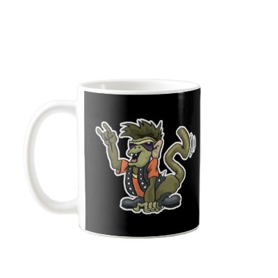 bad to the bone monkey coffee mugs by doonidesignsanimals