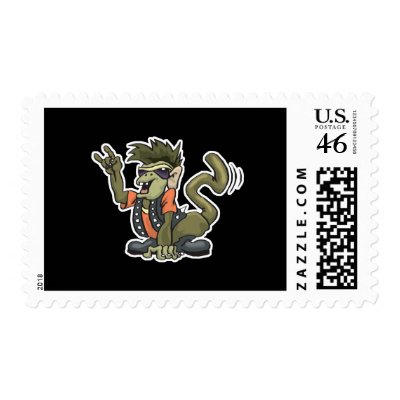 bad to the bone monkey postage stamps by doonidesignsanimals