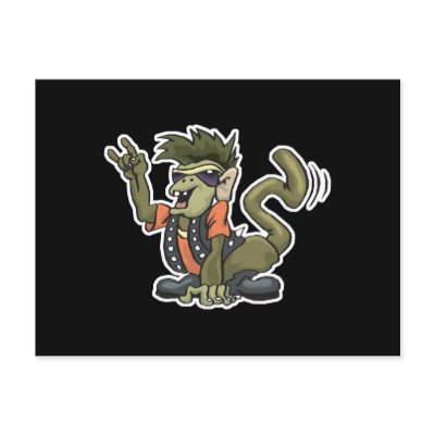 bad to the bone monkey post card by doonidesignsanimals