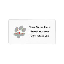 Bad to the Bone (paw print) Personalized Address Label