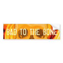 Bad to the Bone Skull Bumper Sticker