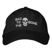 Bad To The Bone Skull Embroidered Hat embroidered hats