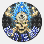 Bad to the Bone Skull Stickers