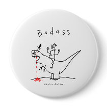 Badass Dinosaur Guy Buttons