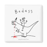 Badass Dinosaur Guy Refrigerator Magnet