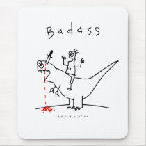Badass Dinosaur Guy Mousepad