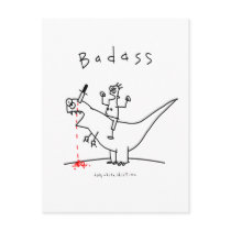 Badass Dinosaur Guy Post Cards