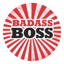 Badass Funny Boss Round Sticker