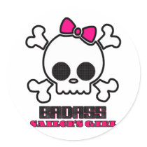 Badass Sailor's Girl Round Stickers