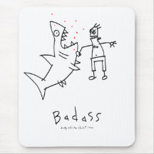 Badass Shark Punch Mouse Pads