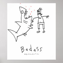 Badass Shark Punch Poster