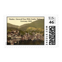 Baden, general view with castle, Baden, Germany Postage