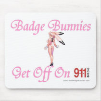 Badge Bunnies Get Off Mouse Pad mousepads by RealSlogans Badge Bunnies Get Off Mouse Pad mousepads