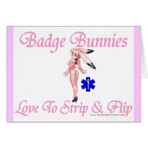 Badge Bunnies Strip and Flip card by RealSlogans Badge Bunnies Strip and Flip card