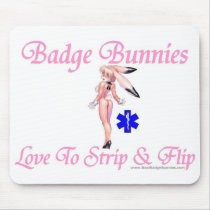 Badge Bunnies Strip and Flip Mouse Pad mousepads by RealSlogans Badge Bunnies Strip and Flip Mouse Pad mousepads