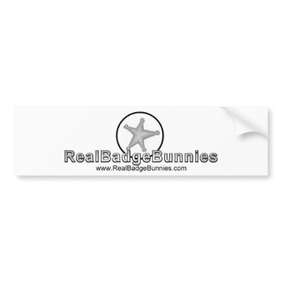 Badge Bunny Bumper Sticker by RealSlogans