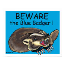 Badger_BLUE posters by FauxPawGrafix Badger_BLUE posters
