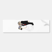 Badger Bride and Groom Bumper Sticker