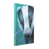 Badger in the bluebell woods canvas print wrappedcanvas
