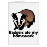 Badgers ate my homework greeting card
