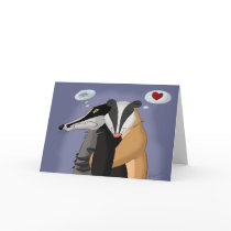 Badgers in Love Greeting Card