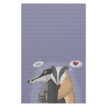 Badgers in Love Stationery (Ruled) by anwarart Badgers in Love Stationery (Ruled)