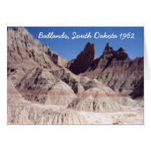 Badlands South Dakota 1962 Retro Greeting Card