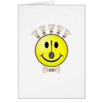 Badminton Bowtie Smiley Greeting Card
