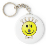 Badminton Bowtie Smiley Keychain