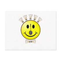 Badminton Bowtie Smiley Postcards