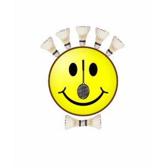 Badminton bowtie smiley black tshirt