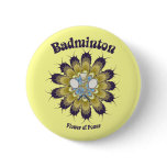 Badminton Flower of Power Pinback Buttons